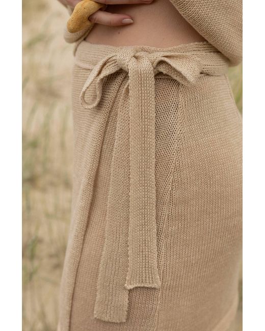SALANIDA Natural Neutrals Mare 100% Linen Wrap Skirt Sand