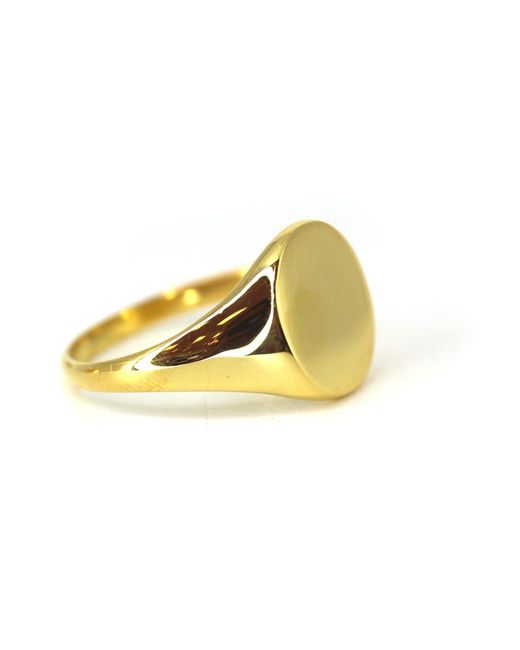 VicStoneNYC Fine Jewelry Yellow Bold And Big Oval Signet Vermeil Ring For for men