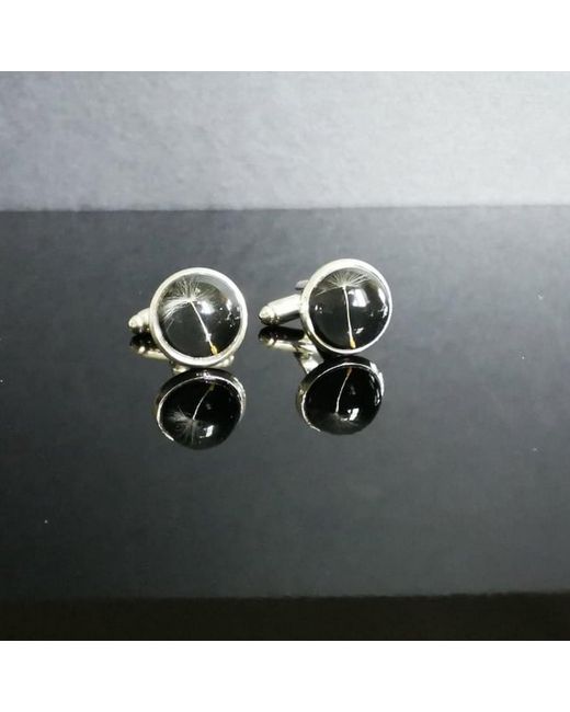 Laura Daili Black Glass Cufflinks for men