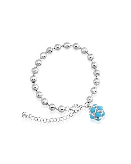 The Pheia Blue Bead Bracelet With Charm