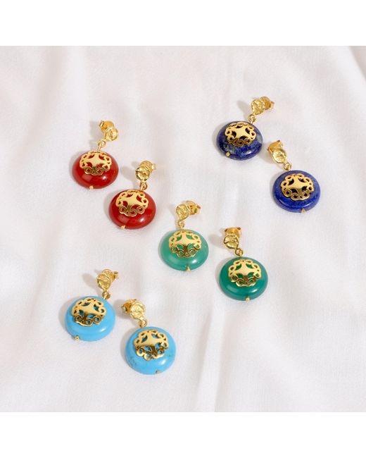 Lila Rasa Blue Lapis Lazuli Earring With Filigree Melange