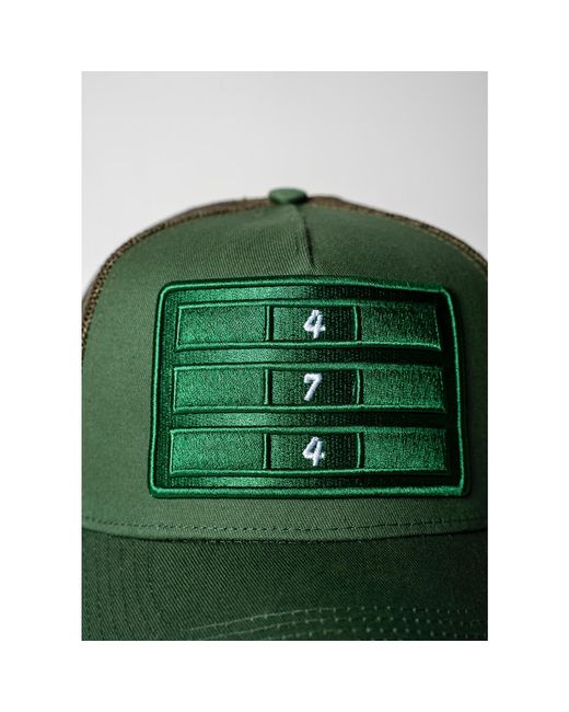 474 co Green 474 Bars Embroidered Trucker Hat for men