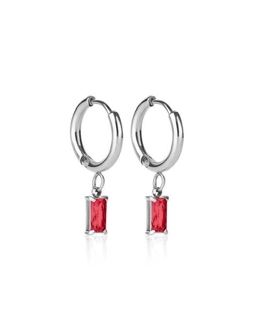 Evie Jewelry Red Luxe Drop Garnet Huggie Earrings
