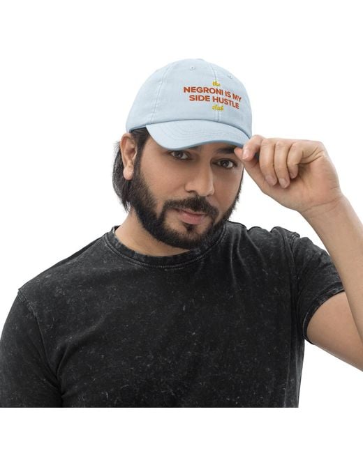 Anchor and Crew Blue Pastel Negroni Is My Side Hustle Club Chino Embroidered Cap for men