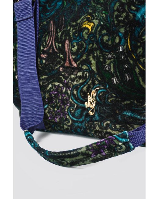 Natalia Petruch Blue Natasha Silk Velvet Tote Bag