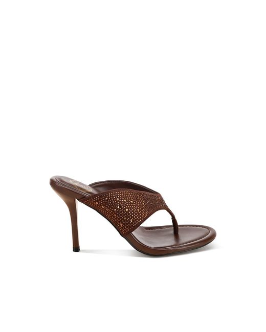Rag & Co Brown Roseus Rhinestone Accent Stiletto Heels