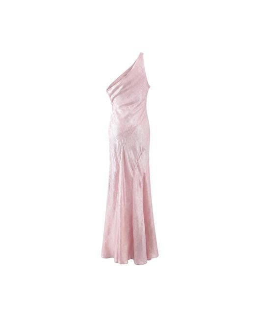 Aisl Pink One-Shoulder Maxi Dress