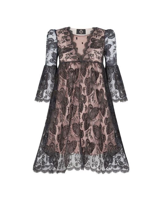 Lisa The Label Gray Le Jardin Short Butterfly Dahlia Dress