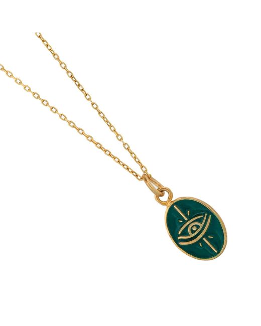 Ebru Jewelry Metallic Enamel Evil Eye Minimalist Protective Necklace