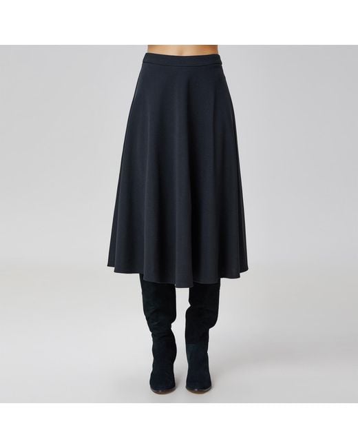 Smart and Joy Black Flared Knee-Length Skirt