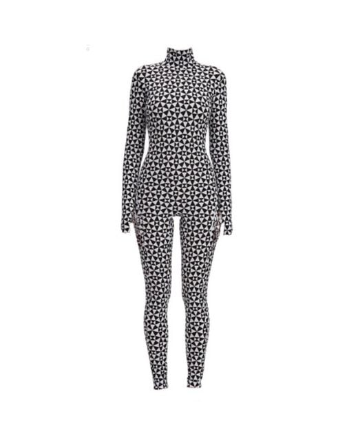 Monosuit Black Illusion Long Sleeve High Neck Full Bodysuit Total