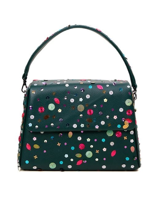 Simitri Blue Sequined Bageecha Trapezee Evening Bag