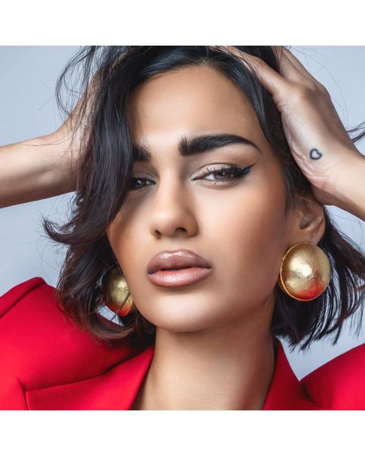 Meraki by Rashmi Bajaj Metallic Golden Globe Plated Stud Earrings