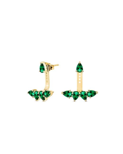 SALLY SKOUFIS Green Pure Ear Jacket With Made Emeralds