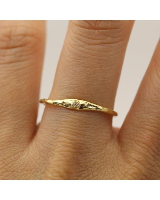 VicStoneNYC Fine Jewelry Yellow Natural Diamond Hammered Textured Ring