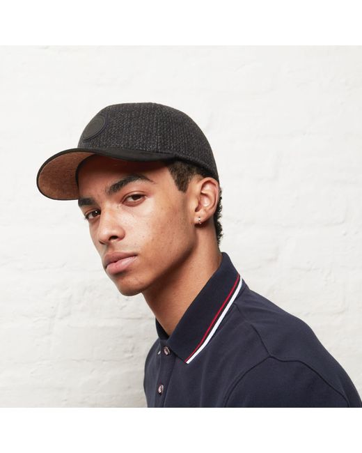 Dasmarca Hats Blue Johnny Charcoal Tweed Wool Baseball Cap for men