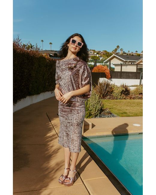 Jennafer Grace Brown Discotron Ultraluxe Angle Dress