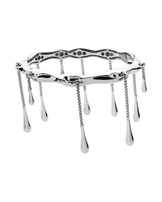 Lucy Quartermaine Metallic Sterling Drop Bangle