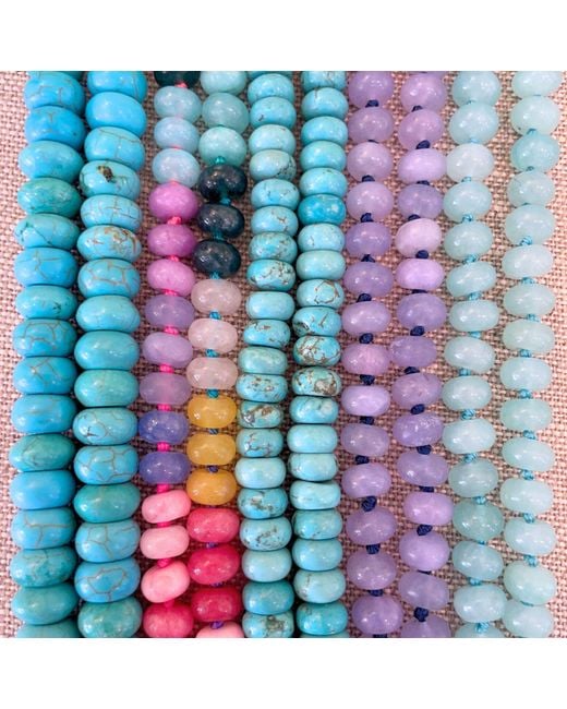 Christina Greene Metallic Sweet Stone Beaded Knotted Necklace