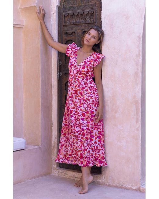Sophia Alexia Pink Floral Fusion St Lucia Maxi Dress