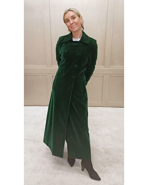 Guinea London Green Long Velvet Coat