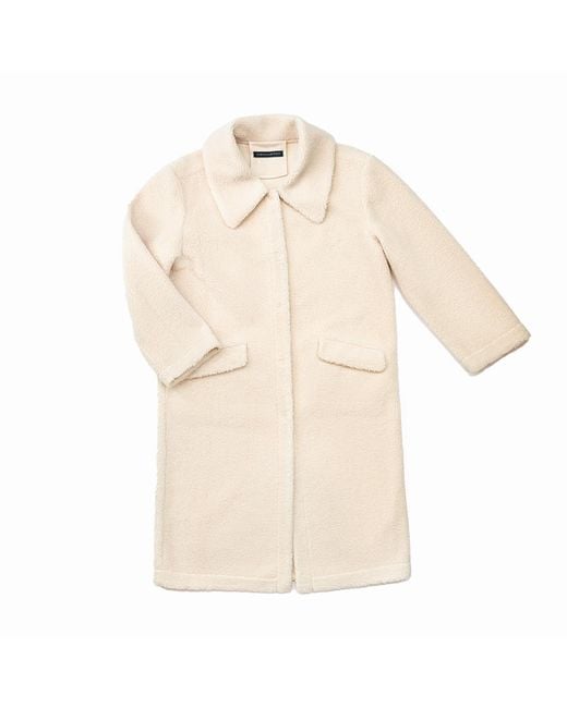 Circular Path Natural Neutrals Fuzzy Long Coat