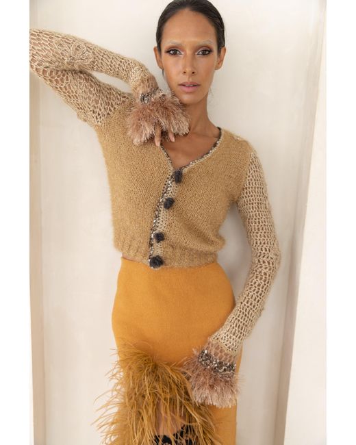 Andreeva Natural Camel Knit Skirt