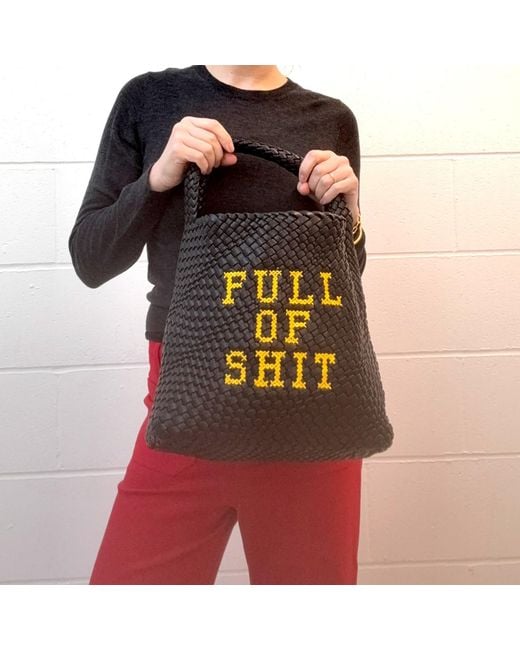 Lilly Loves Black Bucket Woven Full Of Shit Bag