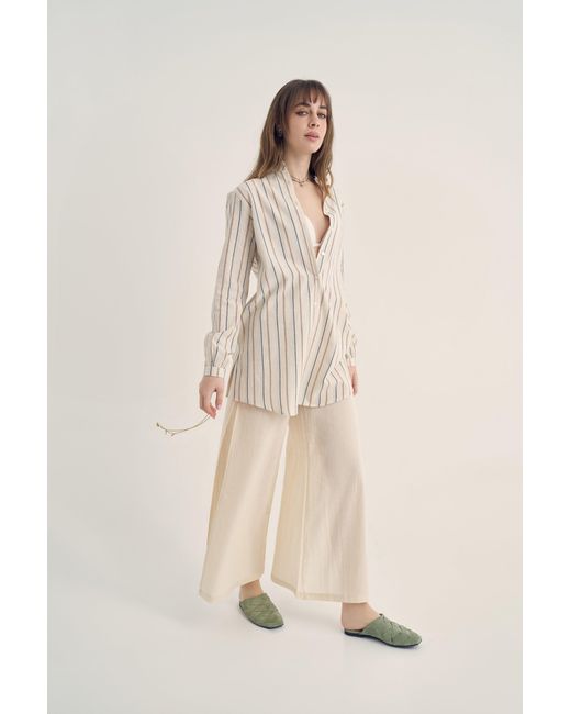 Unexpectedone White Neutrals Shades Of Shirt Burgundy Matching Soul Mate Side Slit Trousers
