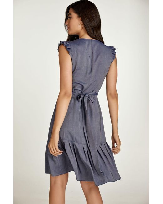Conquista Blue Denim Style Wrap Dress