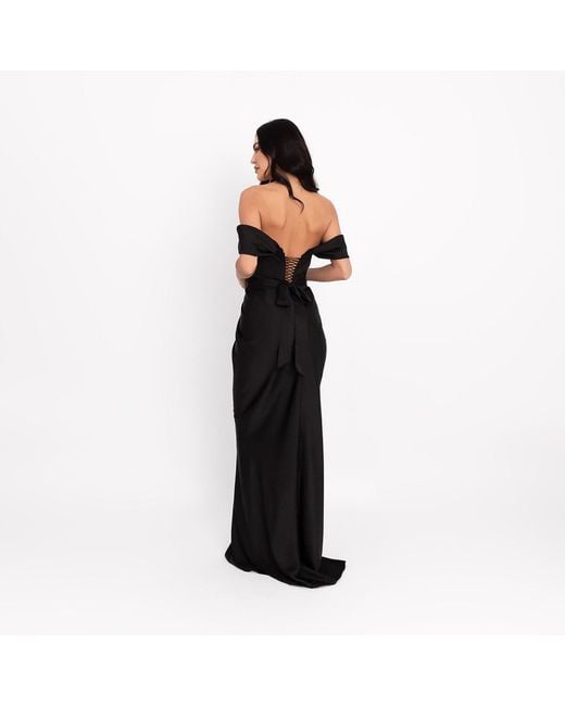 Acob a Porter Black Draped Maxi Dress