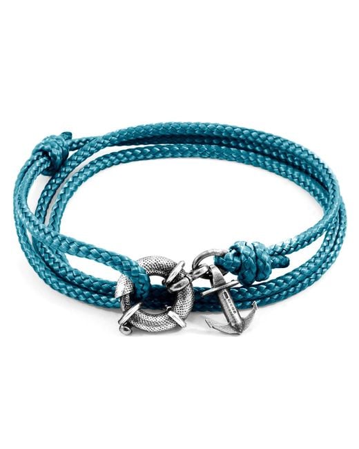 Anchor and Crew Blue Ocean Clyde Anchor & Rope Bracelet for men