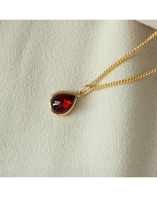 Janus Edinburgh Metallic Scarab Vermeil Garnet Necklace