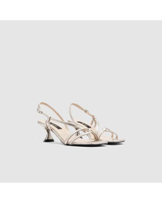 Ilvi White Thayer Printed Leather Heeled Sandal