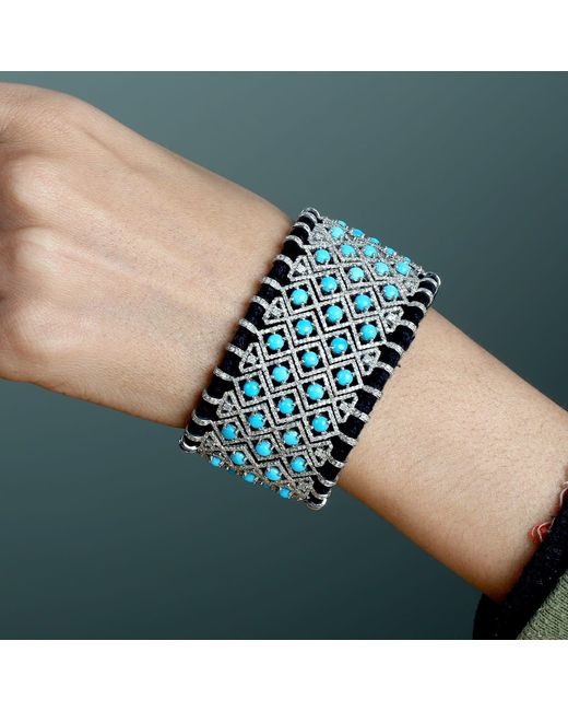 Artisan Blue Diamond Statement Bracelet