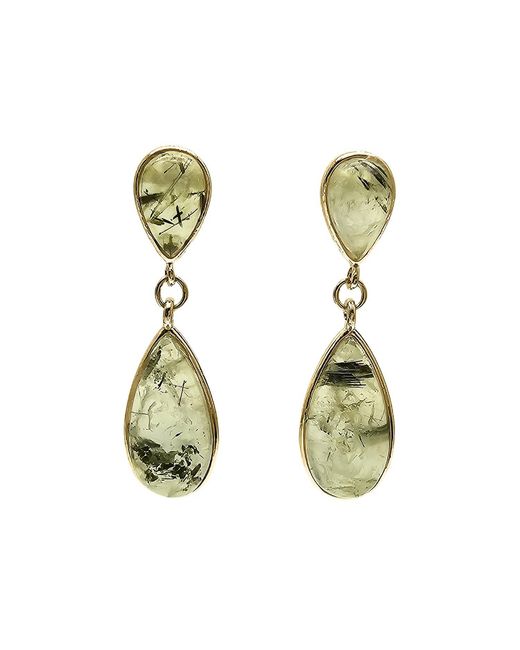 Farra Green Teardrop Prehnite Drop Earrings