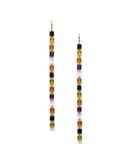 Jaredjamin White Auburn Building Block Drop Earrings