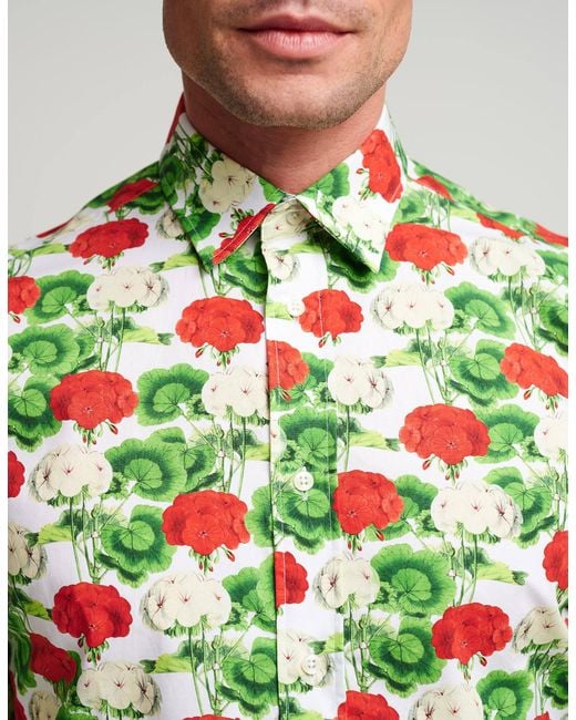 Gresham Blake Green Geraniums Shirt for men