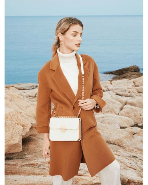 Orange Cube White Chain Shoulder Bag