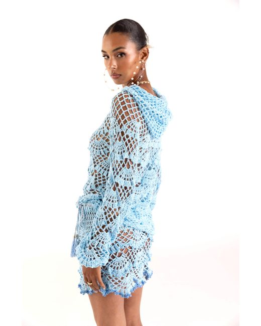 Andreeva Blue Aqua Marine Handmade Crochet Hoodie