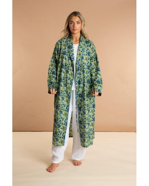 Inara Green Ladies Indian Cotton Robe