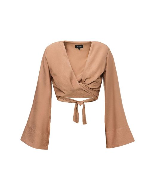 BLUZAT White Top With Flared Sleeves
