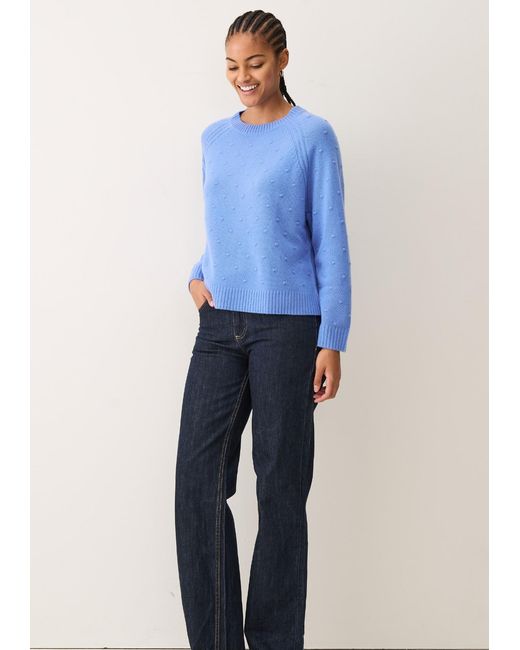 Loop Cashmere Blue Bobble Sweater