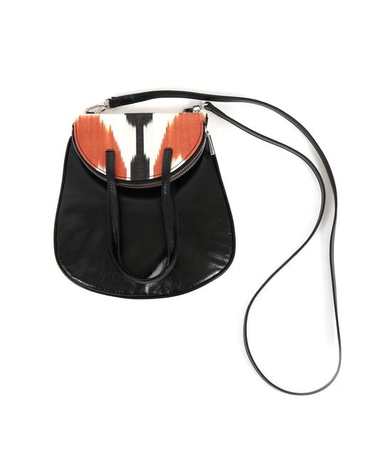 SJW BAGS LONDON Red Rhonda Ikat & Leather Crossbody Bag