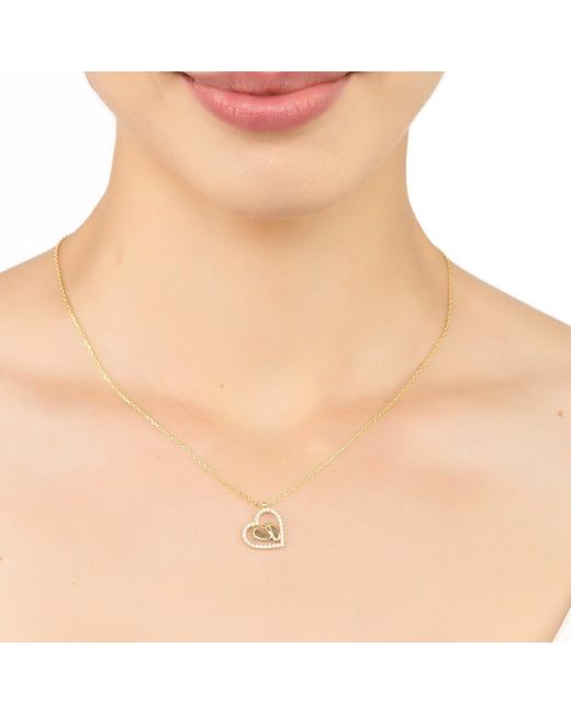 Latelita London Metallic Heart Mum Pendant Necklace