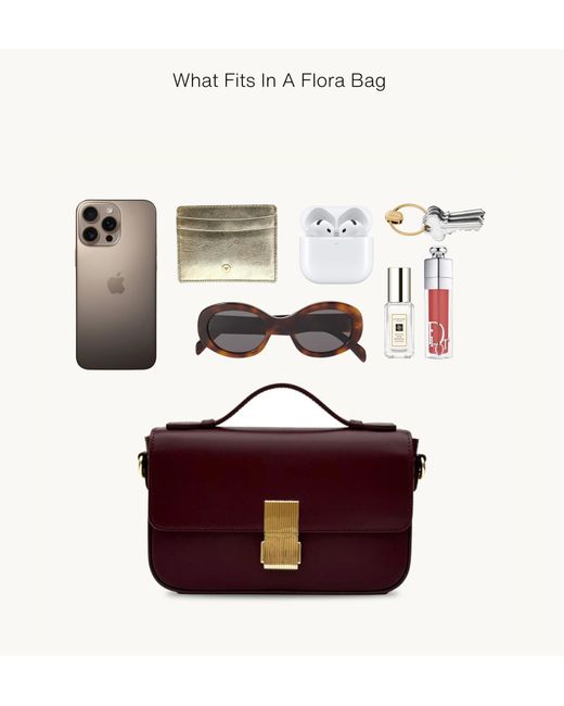 Apatchy London Purple The Flora Burgundy Leather Bag
