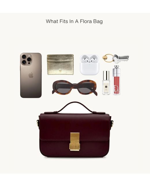 Apatchy London Purple The Flora Burgundy Leather Bag