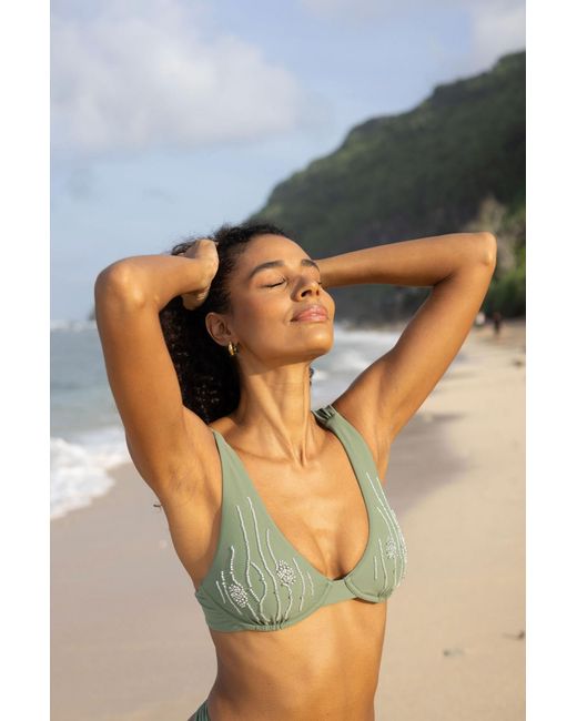 Raw Potential Green Oria Bikini Top