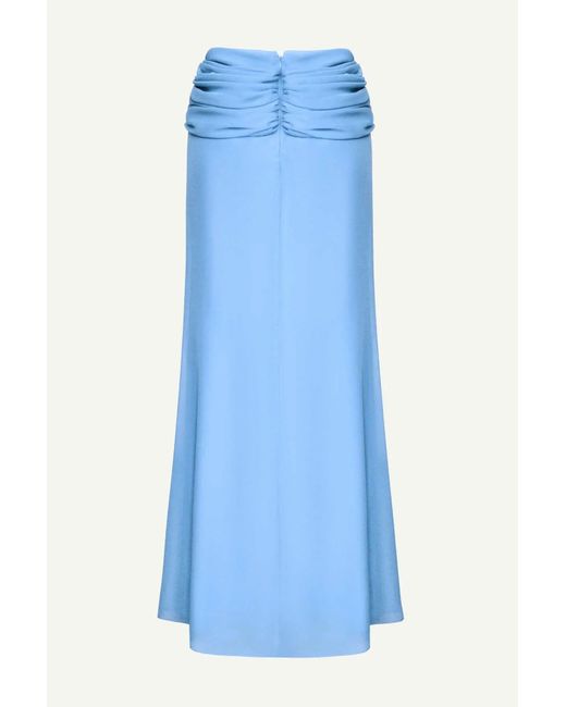 POST MERIDIEM Blue Chiffon Maxi Skirt With Draping