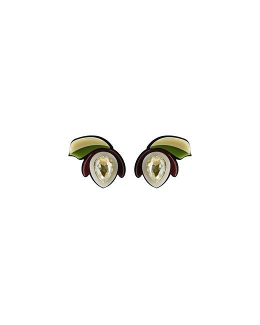 Gissa Bicalho Green Neutrals Earring Small Short Magnolia Cream